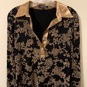 Karen Kane Black and Gold Top size petite Small
